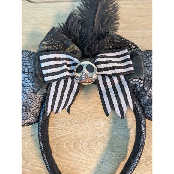 Disney Ears Nightmare Before Christmas Jack Skellington Lace and Feather main image 7